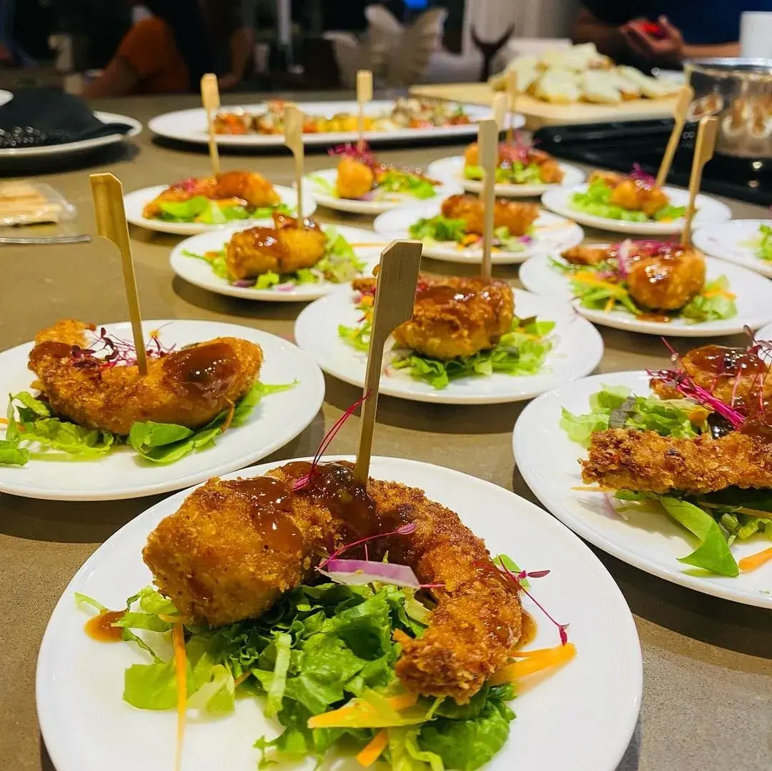 Breaded shrimp at Zona K Atelier, restaurant in Jaco, Costa Rica