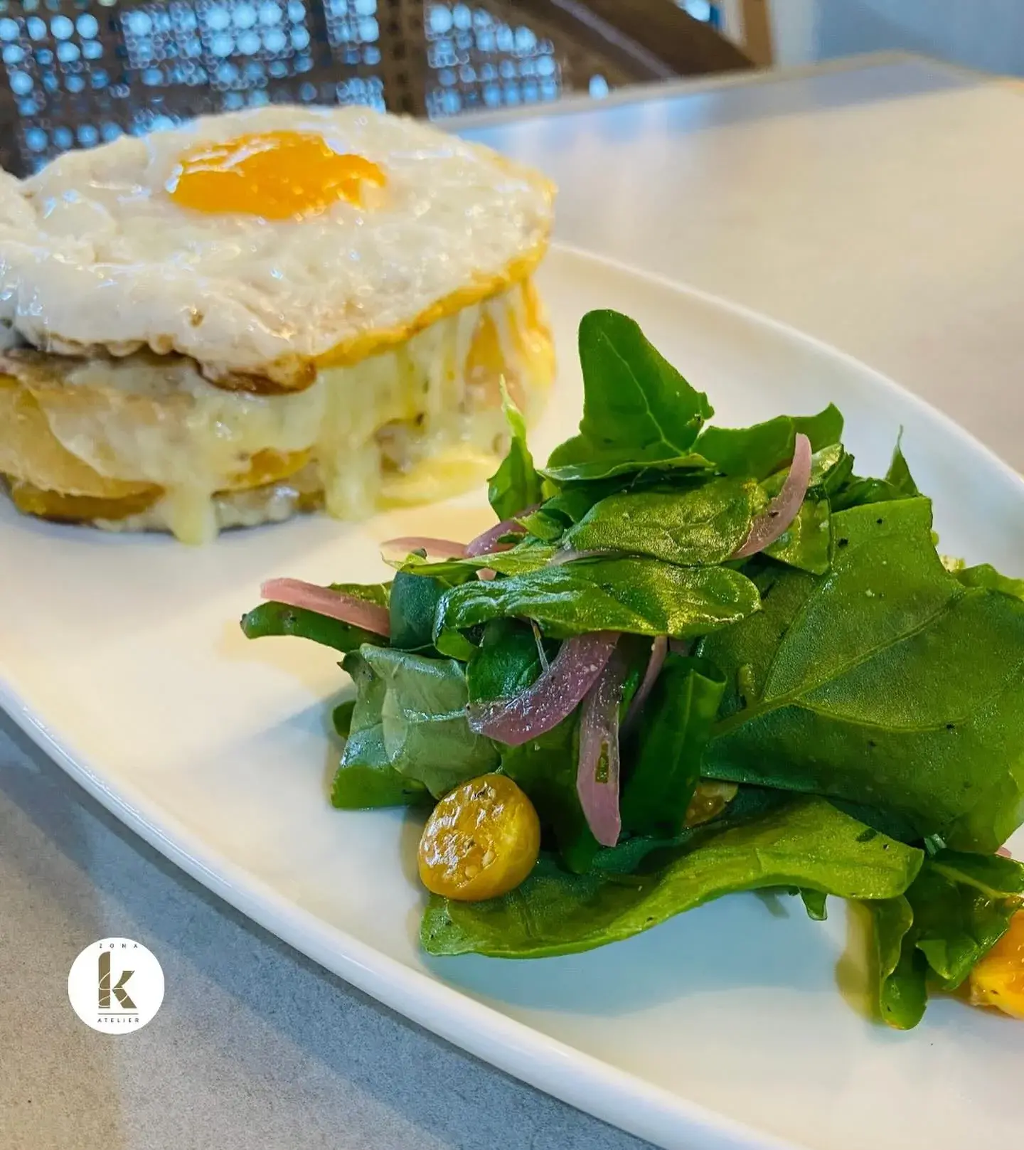 Croque Madame at Zona K Atelier, restaurant in Jaco, Costa Rica